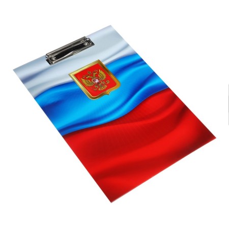 A4 tablet with A4 clamp, Russia's design, laminated cardboard, "with flag"-3