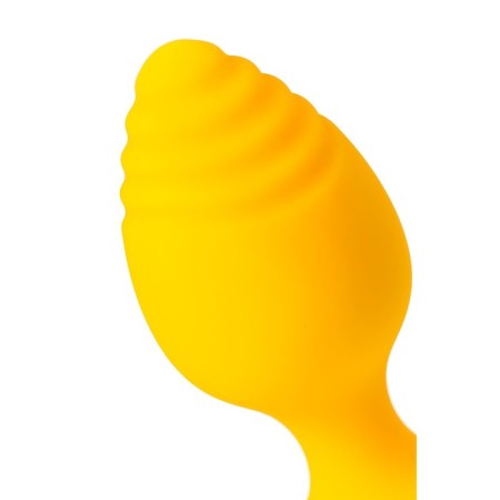 Anal sleeve Todo by toyfa riffle, silicone, 7.5 cm, yellow color-4