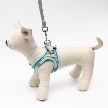 A set with a soft harness, fast-open, XS, leash 150 x 1.5 cm, Osh 29-32 cm, OG 31-34 cm, turquoise-1