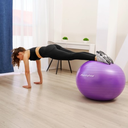 Fitball ONLYTOP, D = 85 cm, 1400 g, anti -wings, purple color-6