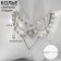The necklace with pearls "Heart" openwork drops, white color in silver