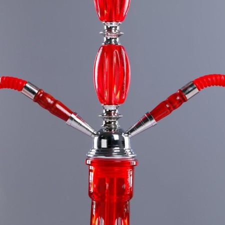 Hookah "aromas of the East", 53 cm, 2 tubes, conical flasks, red, mine chrome-2