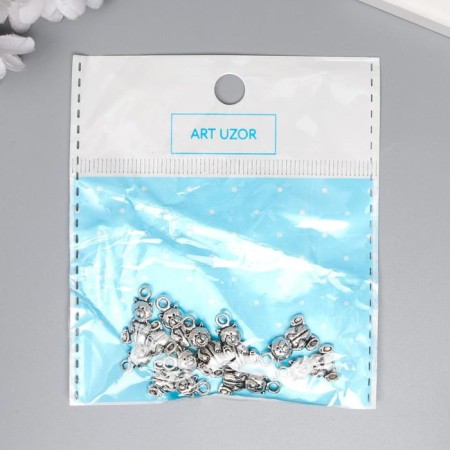 Decor for creativity Metal "Bear" silver 1.6x1 cm-2