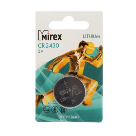 Battery lithium Mirex, CR2430-1BL, 3V, blister, 1 pc.