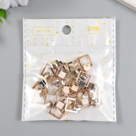 Buttons plastic for creativity on the leg "Geometry" set of 20 pcs mix 1.4x1.1 cm-3