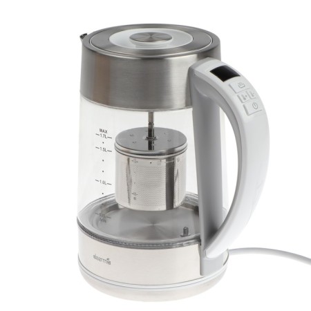 Electric Deerama DEM-SH50W, glass, 1.7 l, 2200 watts, adjustment t °, silver-1