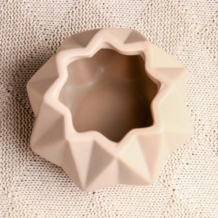 Kashpo "Triangles" beige, 10x10x7cm-2