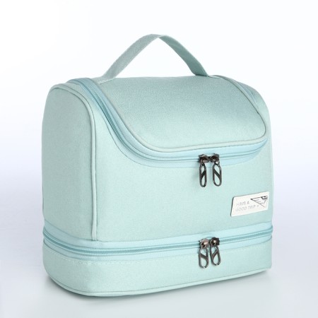 Cosmetic bag 2h sectional classic, 24*11*20, 2 lightning department, hook, mint