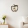 Wall clock, series: kitchen, "apple", discrete move, 26 x 25.5 cm, aa, bronze