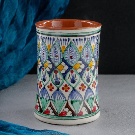 Rishtan ceramics mug "Disor", 500 ml, blue mix-8