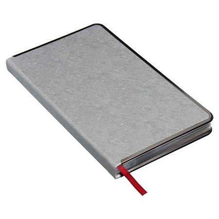 Diaumer Lowed A5, 136 Bridge sheets, artificial leather cover, metal edging, lies, silver-3