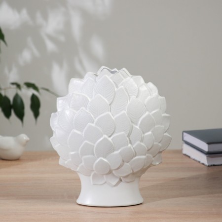 VAZA Ceramics Table "Benito" leaflets, 25x21 cm, white