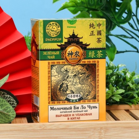 Shennun green large -leaf tea, milk bilchy, 100 g