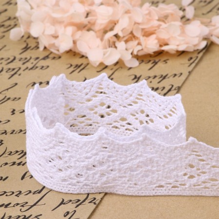 Knitted lace, 40 mm × 10 ± 1 m, white color-2