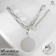 Pens "chain" links, 2 threads, color silver, 43 cm