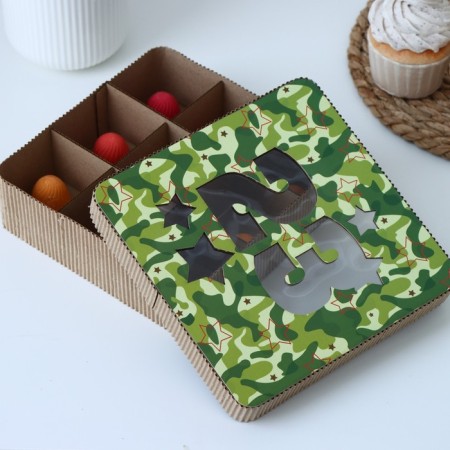 Gift box, confectionery packaging "February 23", 18 x 18 x 5 cm-5