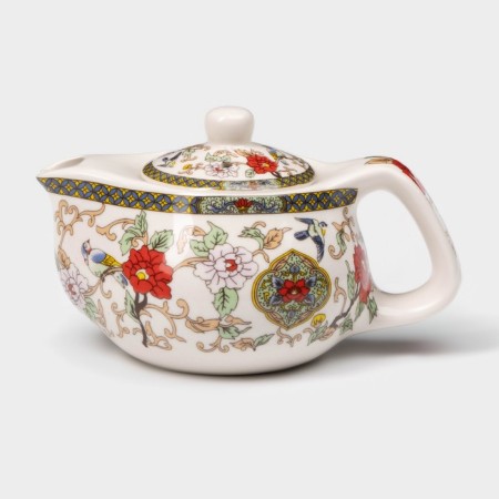Keramic teapot with a metal sieve "Flowers", 200 ml