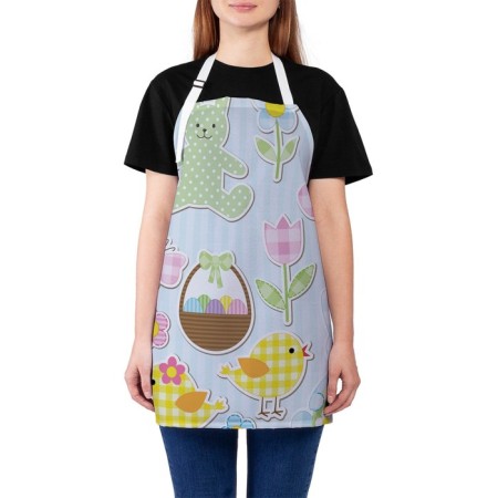 Apron kitchen with a photo print "Easter elements for scrapbooking", adjustable, size OS
