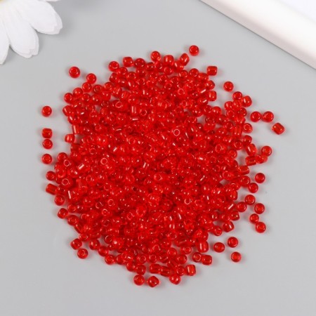 Glass beads 6/0 "scarlet" transparent 450 gr-1