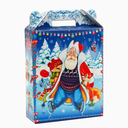 New Year. Gift box New Year's gift "Winter Fun" 16.8 x 7 x 25 cm.-1