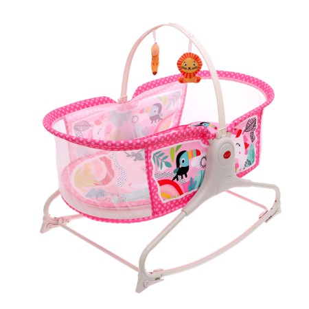 Musical cradle for newborns, pink color-3