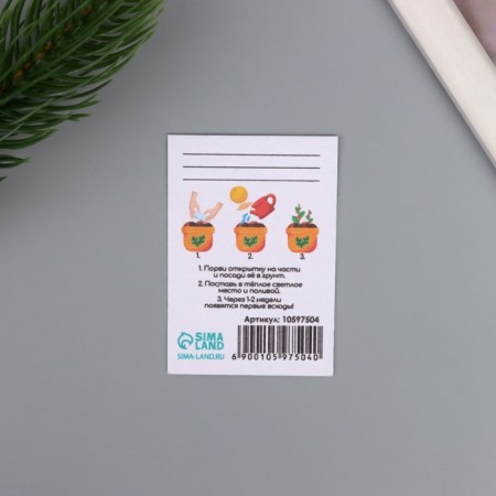 Postcard with seeds "grow itself" "passionate feelings" 5*7cm-2