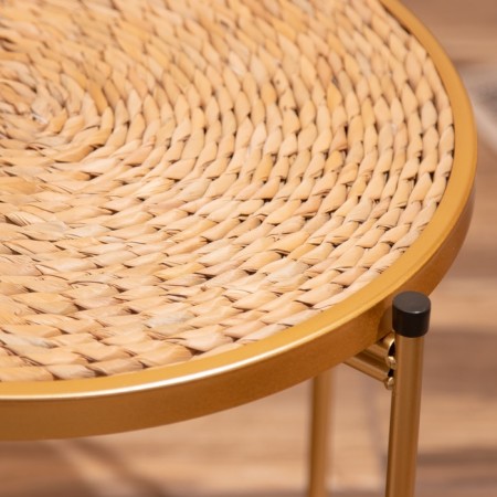Wicker table, 40x40x41 cm, col. gold-3