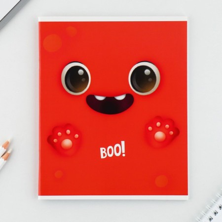 A notebook in a cage, 48 sheets A5 on a mixing mix “September 1: boo!”, Cover coated cardboard 230 gr., Inner block No. 1, whiteness 96%-5