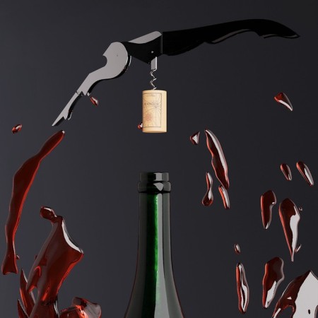Corkscrew - opening universal share, 12 cm, black color-5