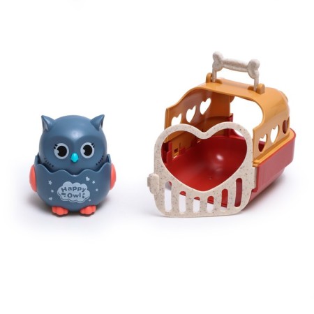 Inertial “owl” toy, in carrying, moves from pressing, color mix-1