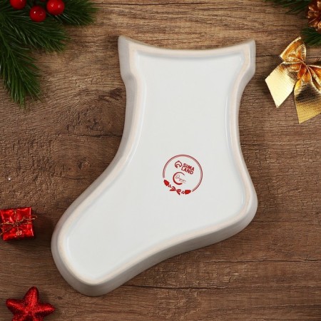 New Year! New Year's ceramic dish "New Year!", 20x15.5x3 cm, white color-5
