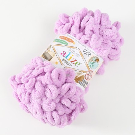 Yarn "Puffy" 100 % micropoliester 9m/100g (27 pink lilacs)-1