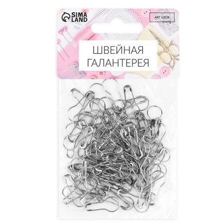 Pins with round end, 22 mm, 100 pcs, silver color-3