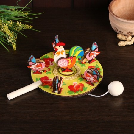 Souvenir "Kuritsy coating with a rooster", D = 16 cm, mix-4