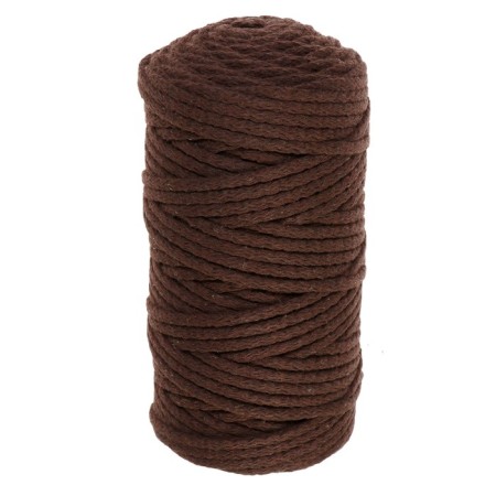 Knitting cord "Puff" 100% cotton width 5mm 100m (brown)-2