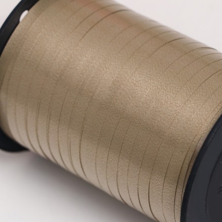 Ribbon for decor and gifts, beige khaki, 0.5 cm x 250 m-1