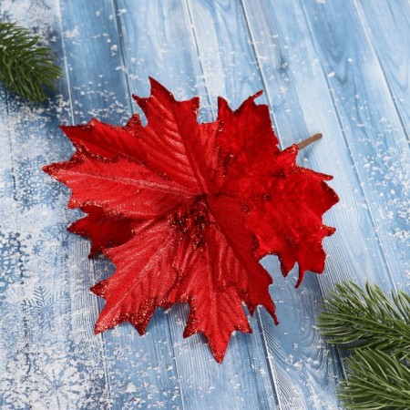 Decor "Winter Flower" Carved, 17x12 cm, red