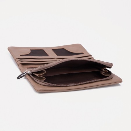 Women's wallet on magnets, brown color-4