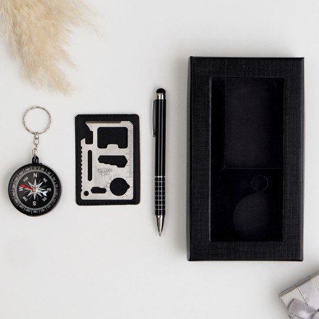 Gift set 3v1 (pen, compass, survival card)-2