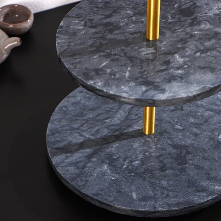 Magistro Granite marble dish, 2-tier, d = 25/30 × 33 cm, color gray color-1
