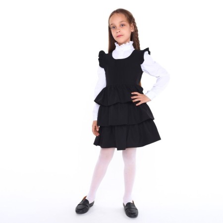 School sundress for girls, black color, height 146 cm-1