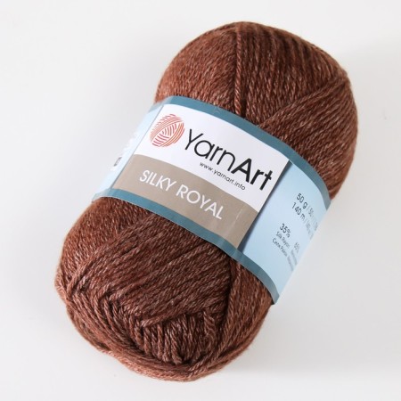 Yarn "Silky Royal" 65% gelding, 35% claim. Schelk 140m/50g (436 brown)-1