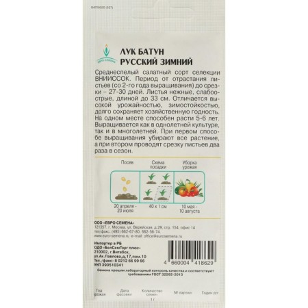 Semen onions "Russian" Winter Batun, 1 g-3