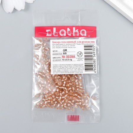 Beads "Zlatka" 08/0, 3 mm, 10 g 0039a beige-pink-2