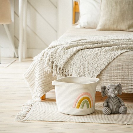 Basket for storing manual weaving rainbow, size 30x40x25 cm-6