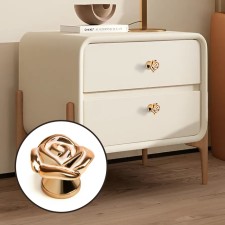 Handle button Cappio Rose 01, white with gold