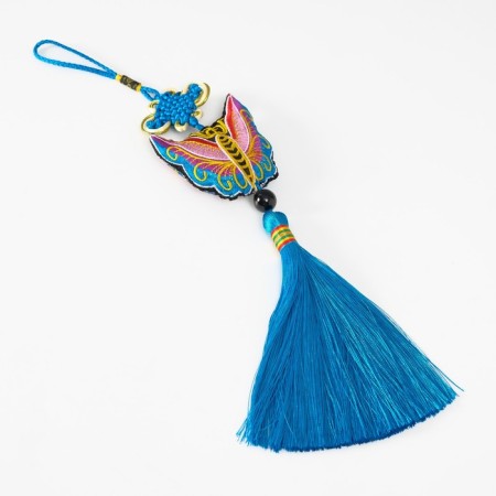 Suspension Textile "Butterfly" Blue 2x6.5x27 cm-3