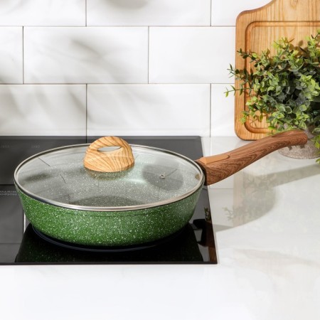 Forest frying pan "Forest", d = 26 cm, glass cover, removable handle, anti -stick coating-8