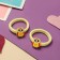 Hair gum "Melody" (set 2 pcs) owl, 4 cm, yellow