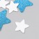 Decor "Zvezda" Blue, White Foam Glitter 5 and 3 cm (set 10 pcs)